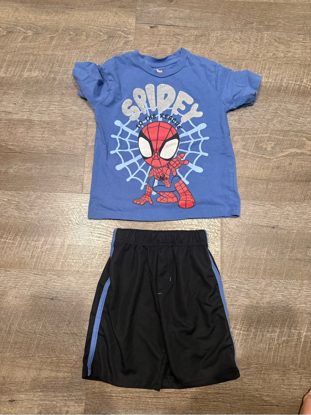 Marvel Kids Blue and Black Spider-Man Matching Set. Size 5T